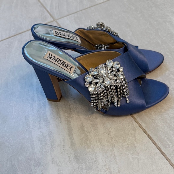 Badgley Mischka Sapphire Embellished Heels - Picture 4 of 7